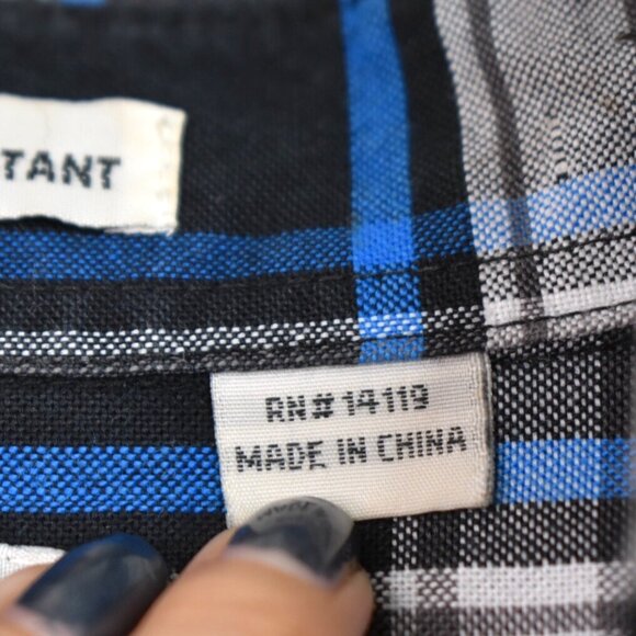 Ely Cattleman Shirt M Mens Western Plaid Wrinkle Resistant Pearl Snap Button - Picture 4 of 9